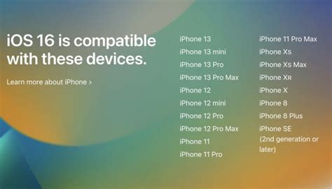 What devices compatible with iOS 16?