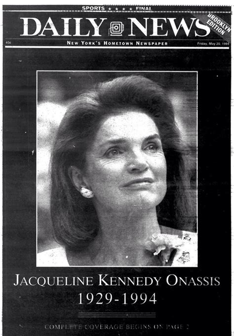 What did Jacqueline Kennedy died of?