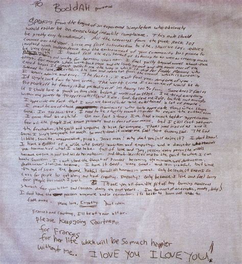 What did Kurt Cobain's note read?