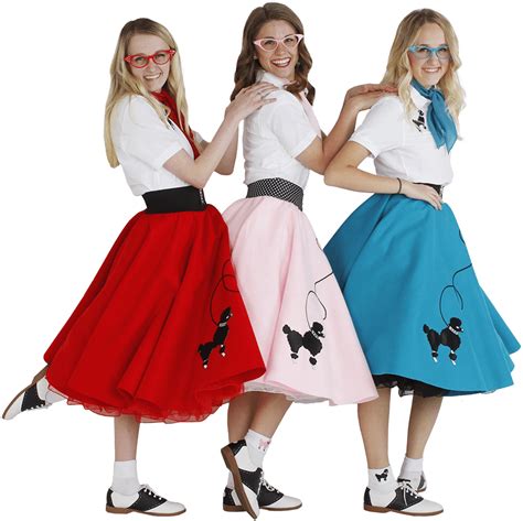 What did girls pair with poodle skirts?