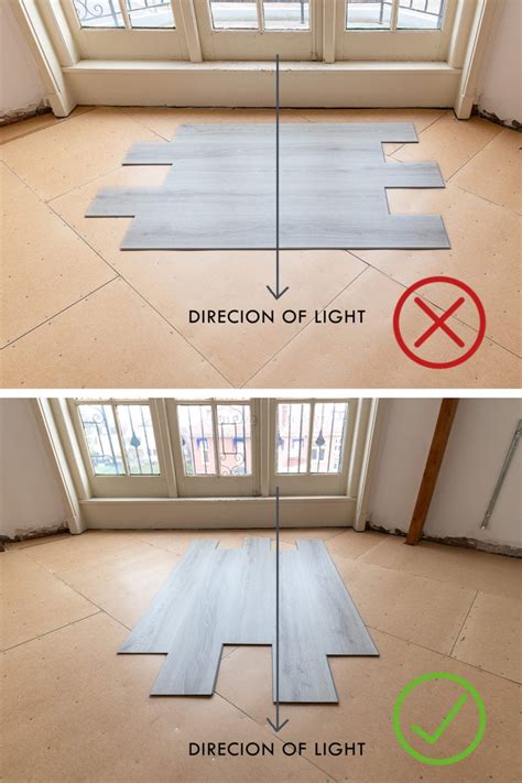 What direction should vinyl flooring be laid?