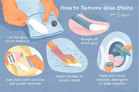 What dissolves glue from fabric?