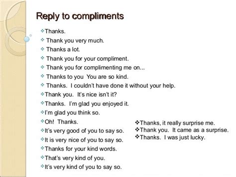 What do I reply to a compliment?