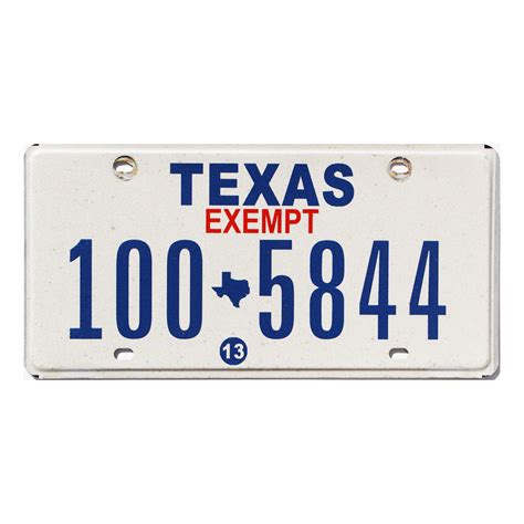 What do Texas exempt plates mean?