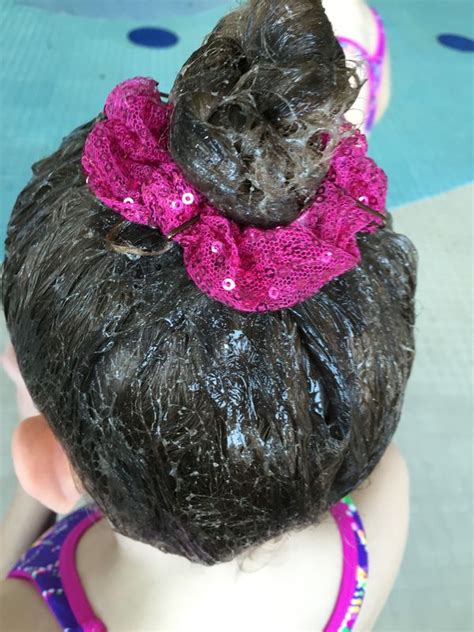 What do swimmers put in their hair?