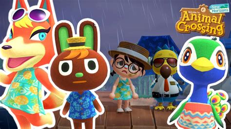 What do you catch when it's raining in Animal Crossing?