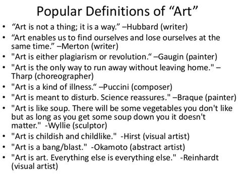 What do you define as art?