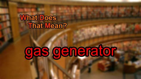 What do you do with gas in a generator?