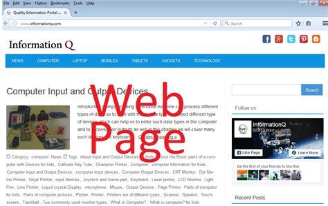 What do you mean by web page?