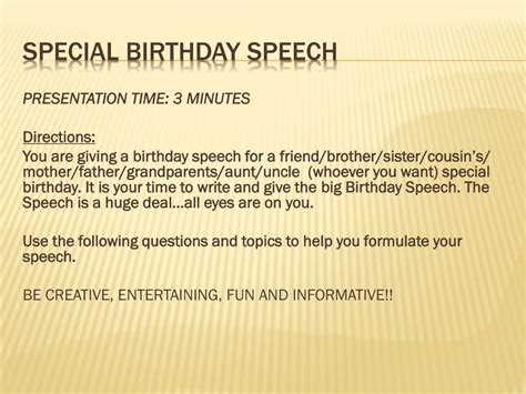 What do you say in a birthday party speech?