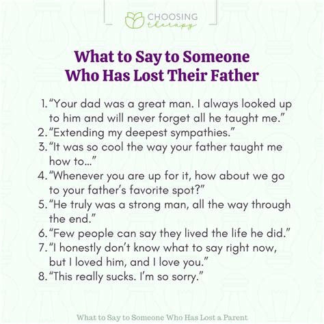 What do you say to someone who lost their dad?