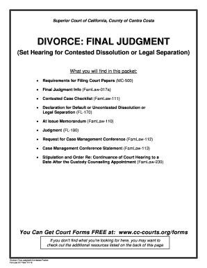 What do you say when divorce is final?