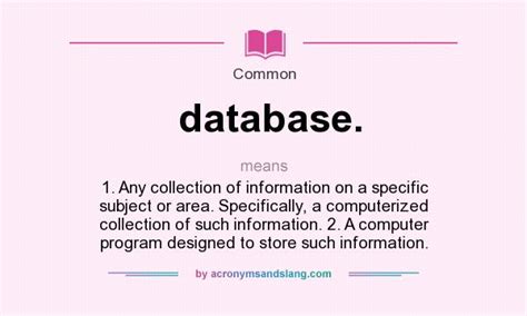 What does  mean in database?