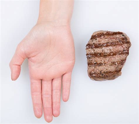 What does 100 grams of meat look like?