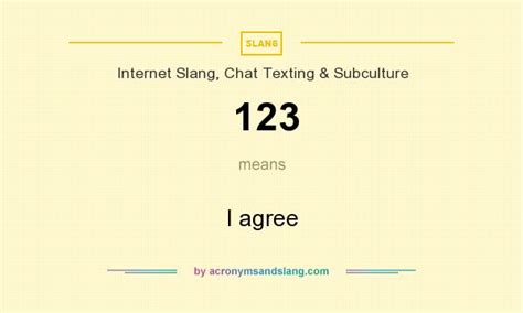 What does 123 slang stand for?