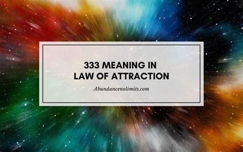 What does 333 mean law of attraction?