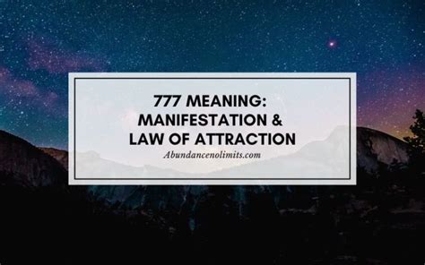 What does 777 mean in law of attraction?