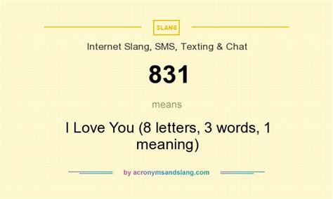 What does 831 mean in texting?