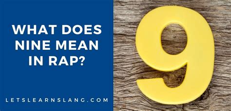What does 9 mean in slang?