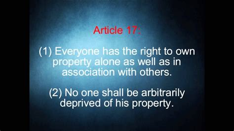 What does Article 17 of the Human rights mean?