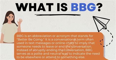 What does BBG mean in text from a girl?