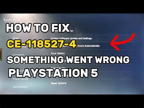 What does CE 118527 4 mean on ps5?