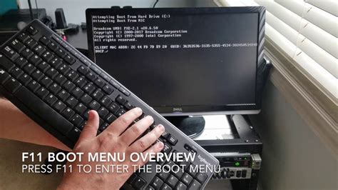 What does F11 do when booting?