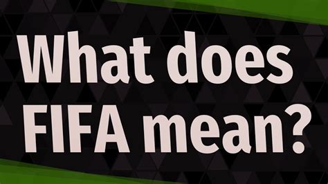 What does G mean in FIFA?