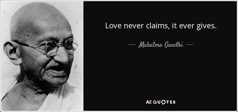 What does Gandhi say about love?