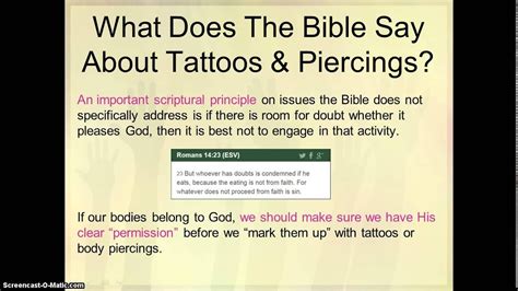 What does God say about piercings?