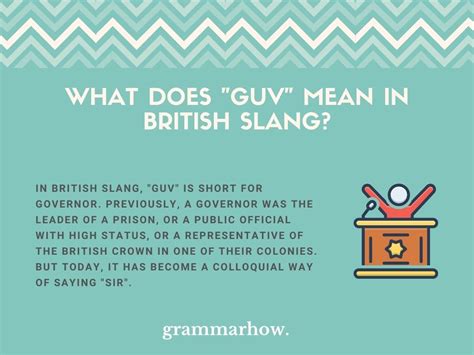 What does Guv mean in British slang?
