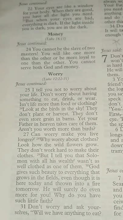 What does Jesus say about worrying too much?