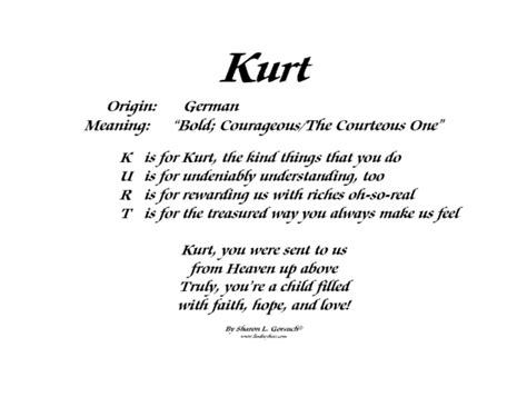 What does Kurt mean in German?