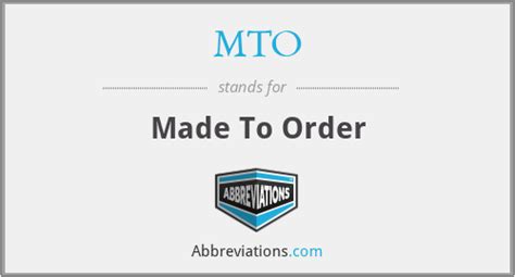 What does MTO mean in oil?