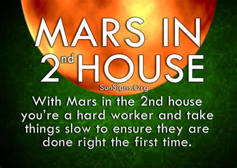What does Mars in 2nd house mean?