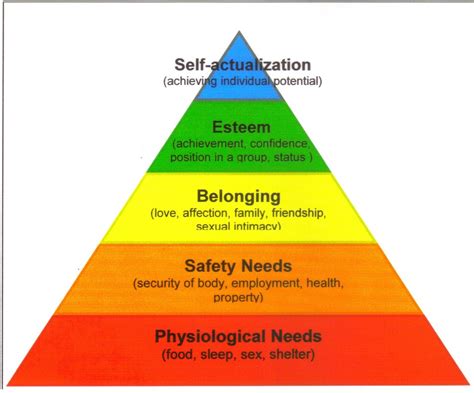 What does Maslow's theory the hierarchy of needs say about money?