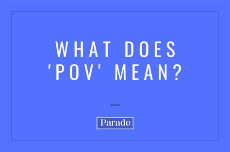 What does POV mean on Reddit?