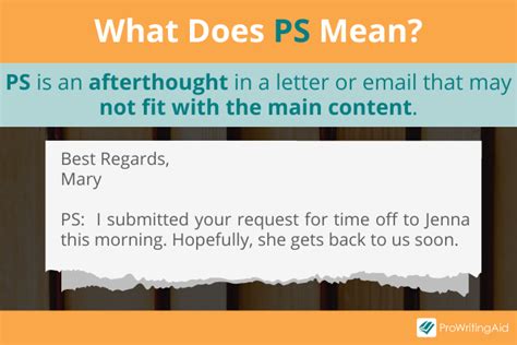 What does PS mean in a letter?