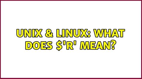 What does R mean in Linux Ubuntu?