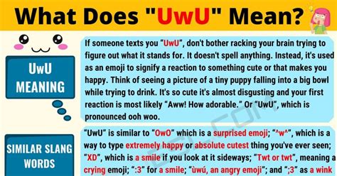 What does UWU mean in text?