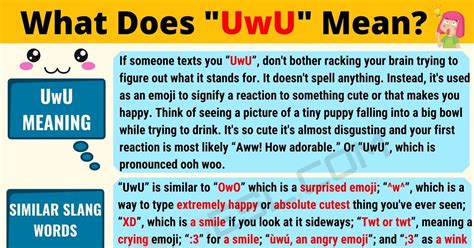 What does UwU mean in text?