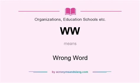 What does WW mean in English class?