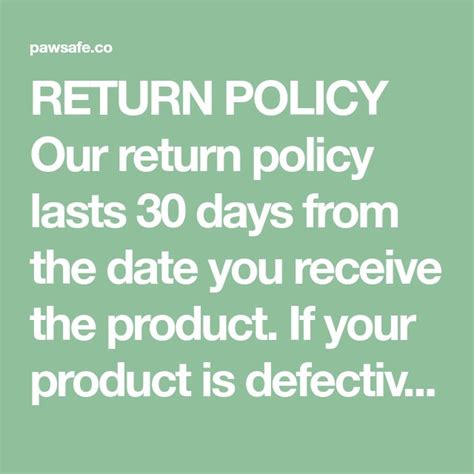 What does a 30 day return policy mean?