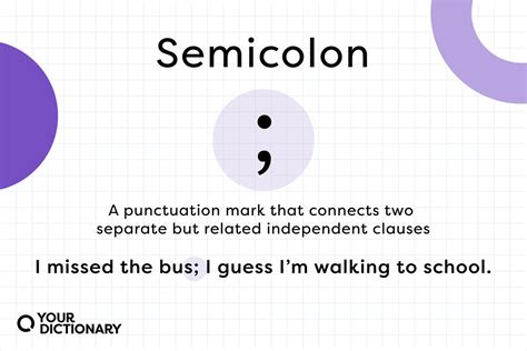 What does a semicolon symbolize?
