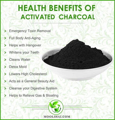 What does activated charcoal remove from the body?