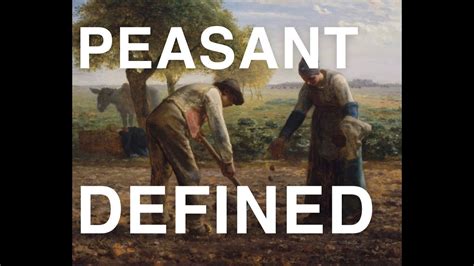 What does being peasant mean?
