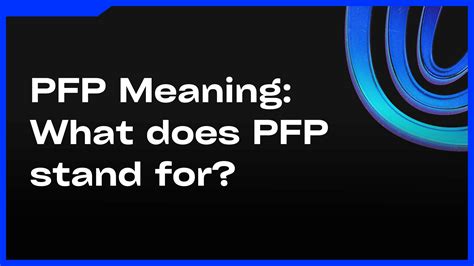 What does black PFP mean?
