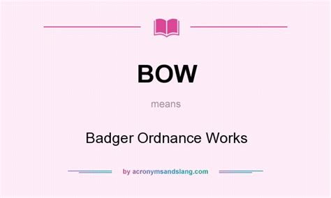 What does bow mean in slang?