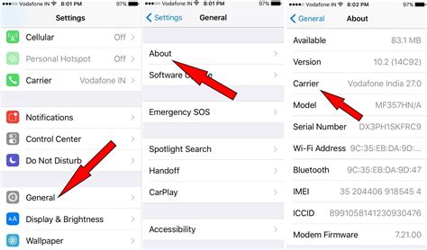 What does carrier settings version mean?