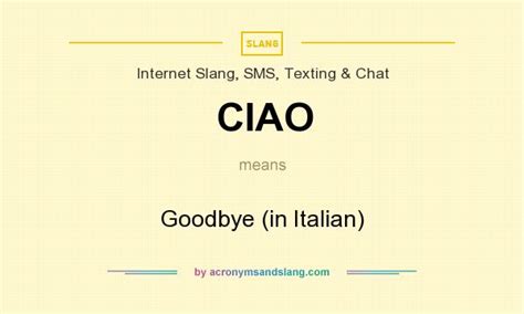 What does ciao mean slang?